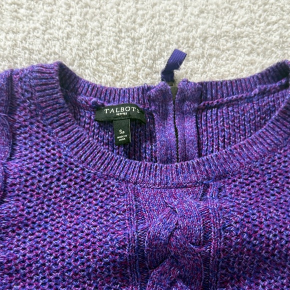 TALBOTS Purple Cable Knit Women's Sweater Sz Sp - Picture 11 of 11